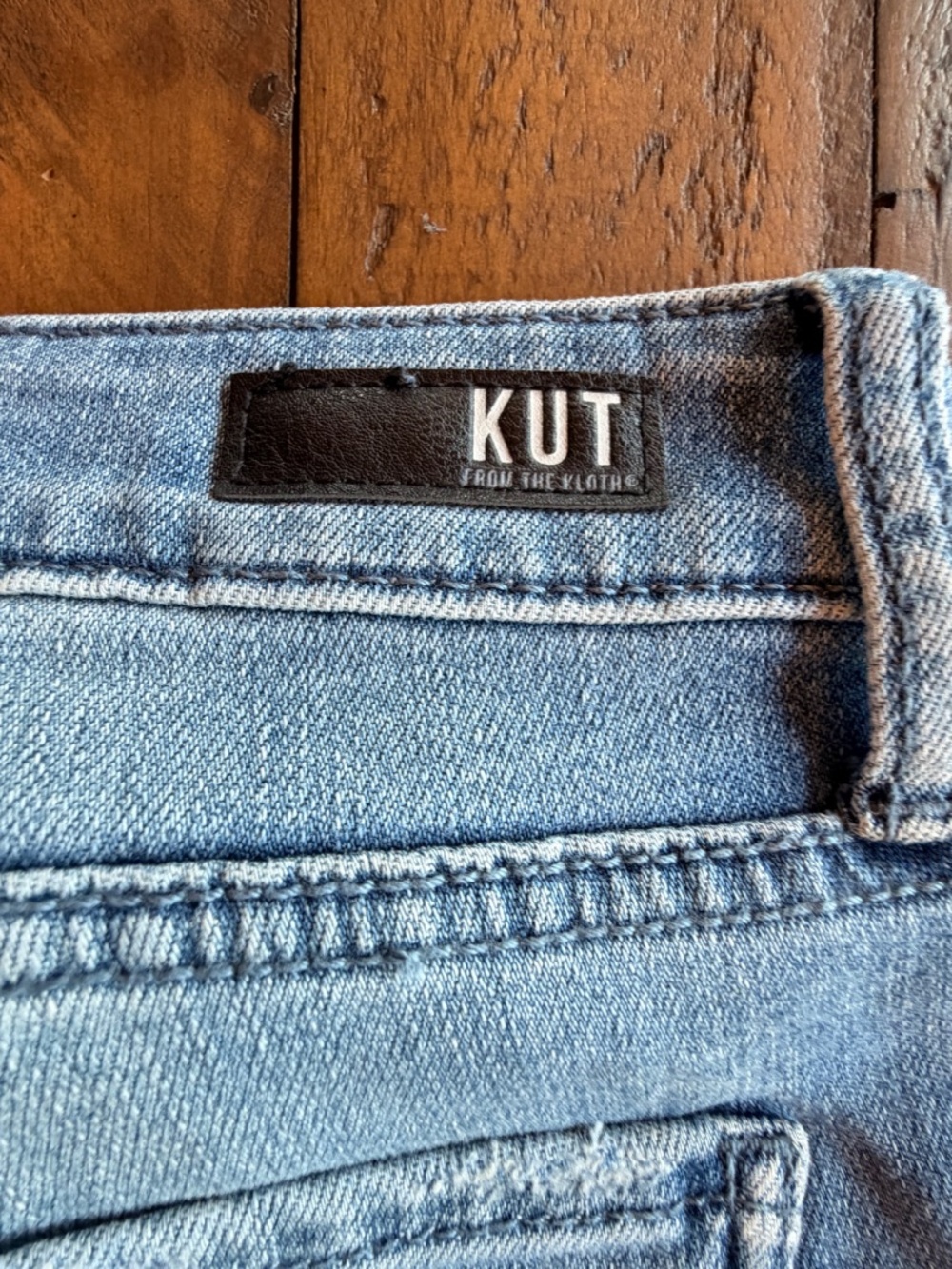 Kut From The Kloth Reese High Rise Straight Leg Jeans Size 8 Distressed Raw Hem - Picture 6 of 9